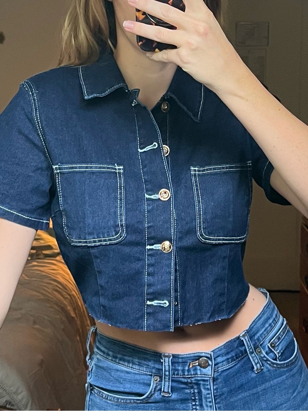 Cropped jean jacket